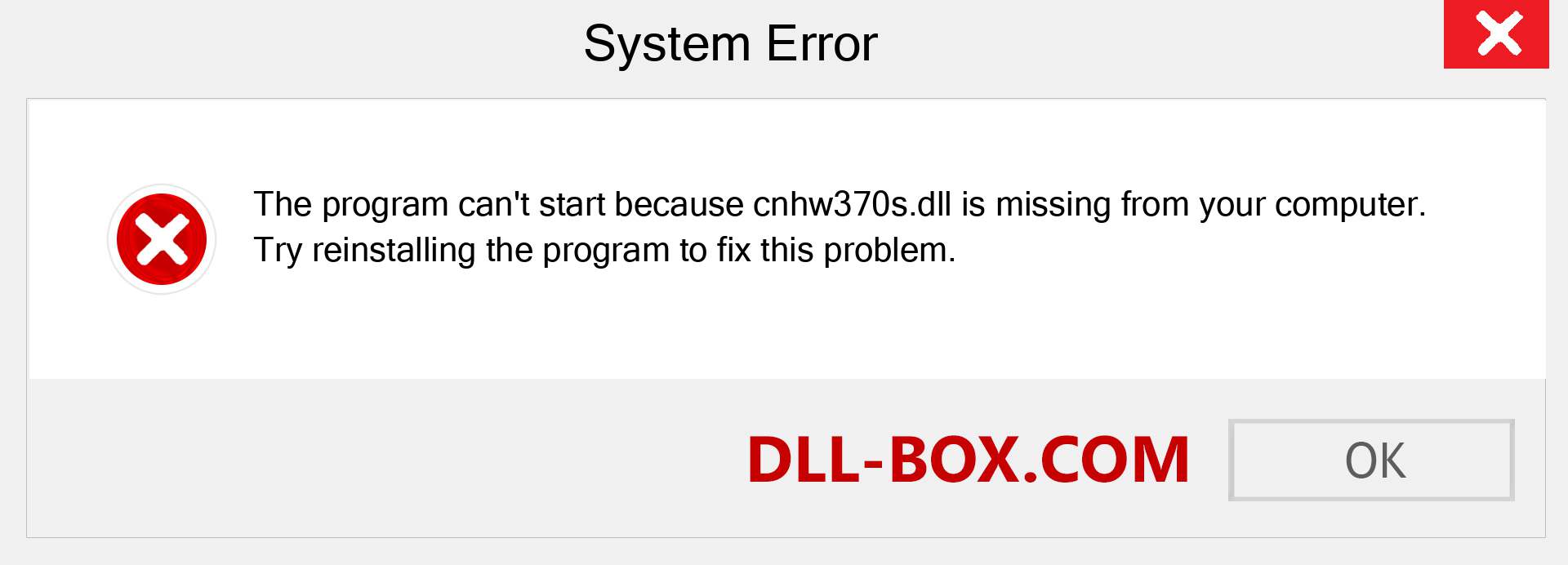  cnhw370s.dll file is missing?. Download for Windows 7, 8, 10 - Fix  cnhw370s dll Missing Error on Windows, photos, images